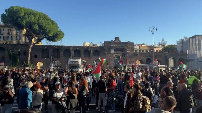 Пропалестинский митинг в Риме