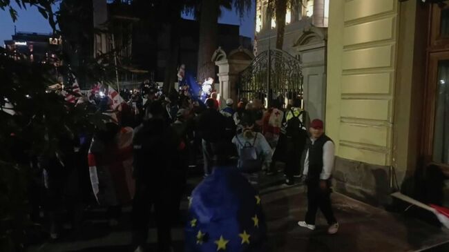 Протестующие прорвались к резиденции президента Грузии в Тбилиси