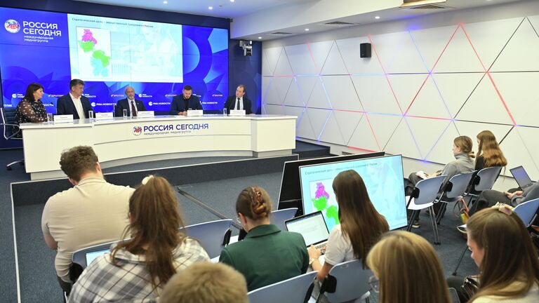 Видеомост Москва — Белгород на тему: Новые материалы для качества жизни. Разработки ученых в интересах технологического лидерства в Международном мультимедийном пресс-центре МИА Россия сегодня в Москве