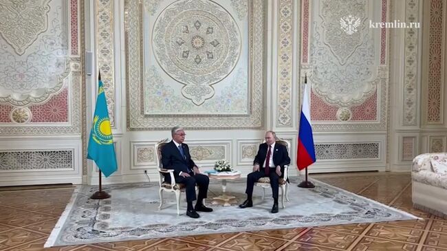 Встреча Путина с Токаевым в Душанбе Встреча Путина с Токаевым в Душанбе