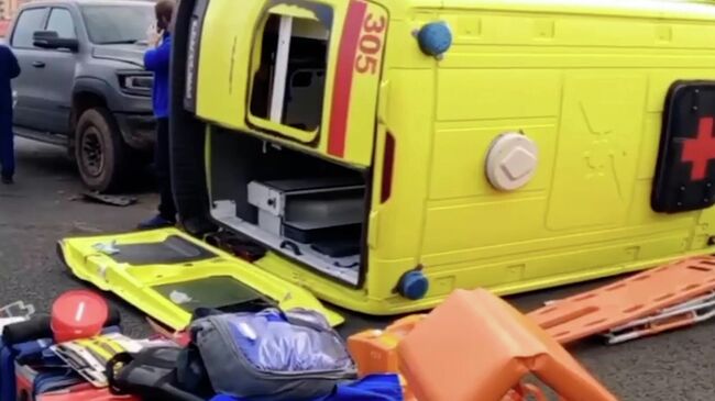 Кадры с места ДТП в Уфе