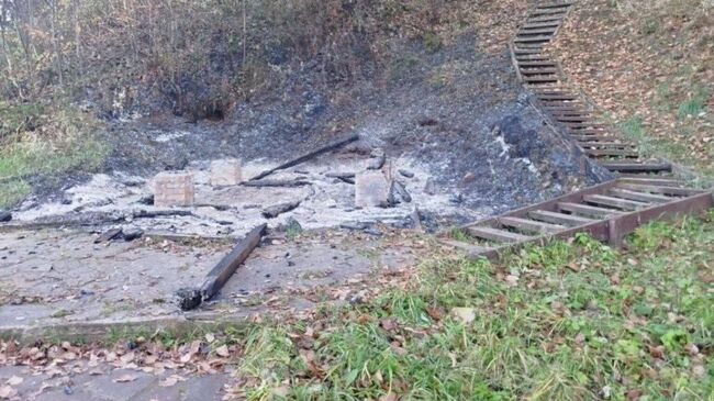 Место пожара в часовне Трифона Вятского под Пермью