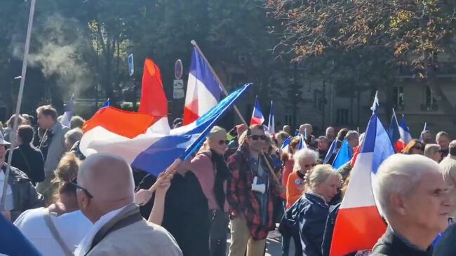 Акция протеста в Париже