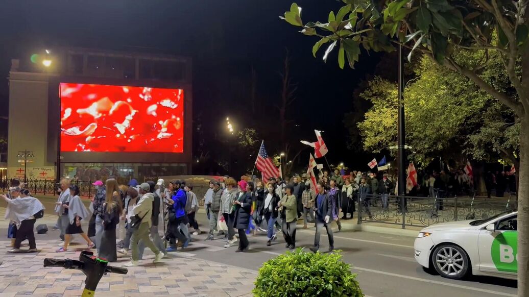 В центре Тбилиси началось протестное шествие