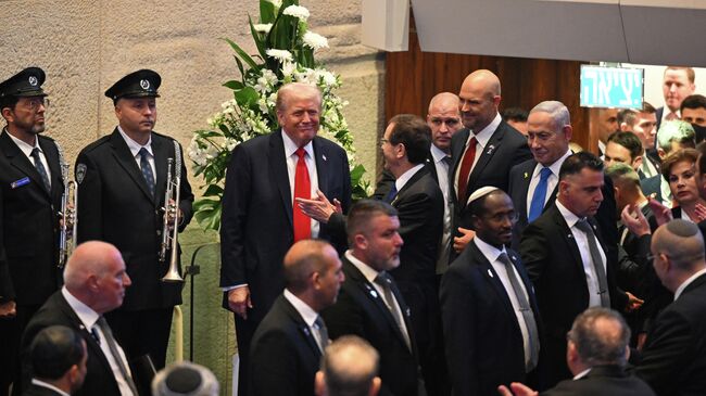 Президент США Дональд Трамп в кнессете. 13 октября 2025