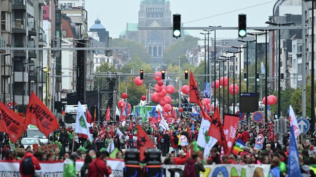 Акция протеста в Брюсселе