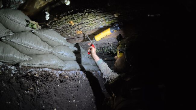 Метис обустраивает новый блиндаж Метис обустраивает новый блиндаж