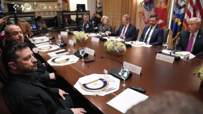 Президент США Дональд Трамп и Владимир Зеленский во время встречи в Белом доме