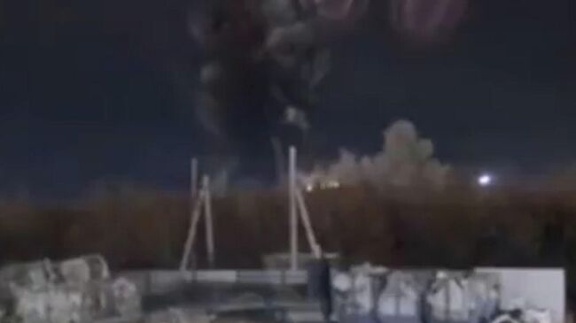 Момент взрыва на заводе в Стерлитамаке