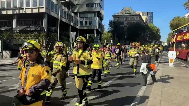 Акция протеста лесных пожарных в Мадриде