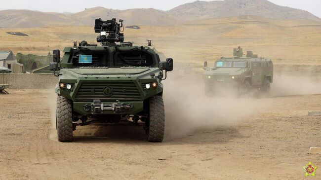 Отражение атак беспилотников на пункт управления миротворцев отрабатывают военнослужащие стран ОДКБ