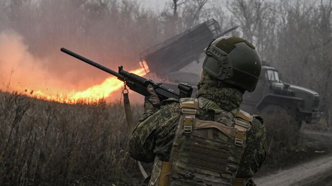 Боевая работа РСЗО Град в зоне СВО