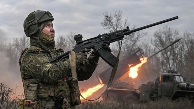 Боевая работа РСЗО Град в зоне СВО