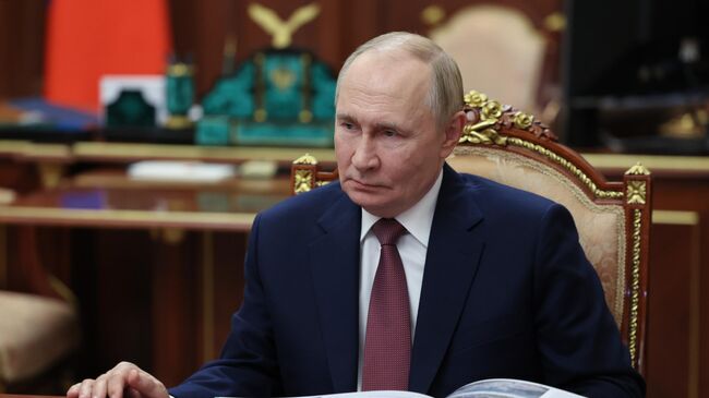 Президент Владимир Путин встретился с директором ДОМ.РФ Виталием Мутко