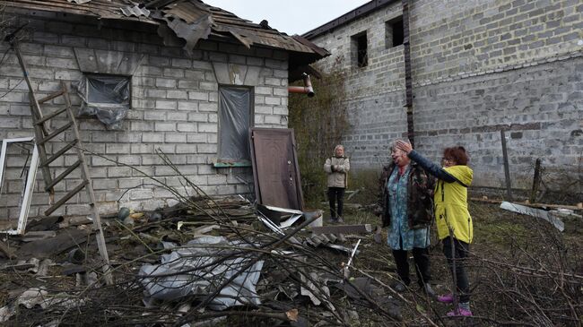 Жилой дом, пострадавший в результате атаки БПЛА в Червоногвардейском районе Макеевки в ДНР. 21 октября 2025