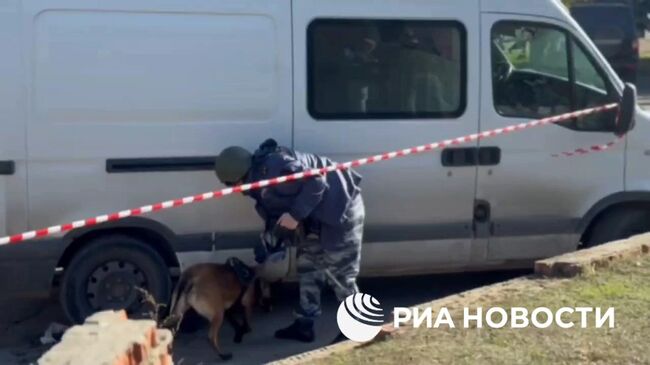 Оцепление на месте взрыва в Луганске