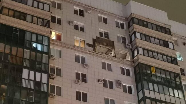 Последствия атаки дрона по дому в подмосковном Красногорске Последствия атаки дрона по дому в подмосковном Красногорске