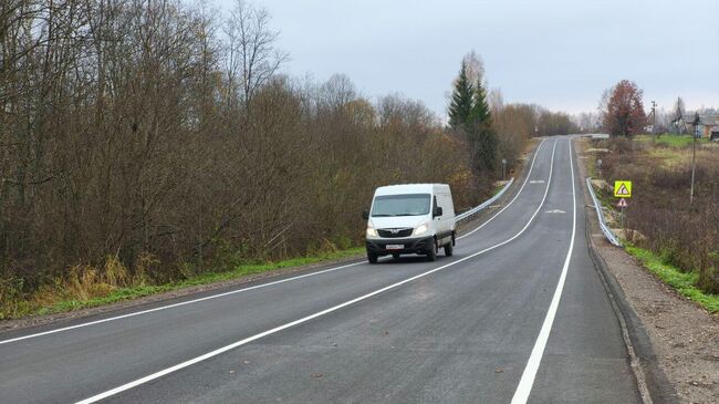 Отремонтированный участок дороги Рождественное – Столбищи в Тутаевском округе, Ярославская область