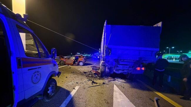 Место ДТП на трассе Таврида в Крыму. 25 октября 2025