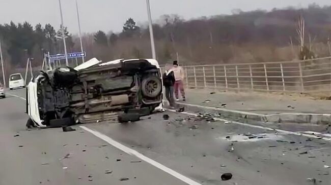 На месте ДТП в Амурской области. Кадр видео из соцсетей