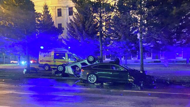 ДТП на перекрёстке улиц Карла Маркса - Дикопольцева в Хабаровске