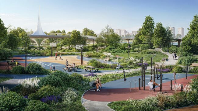 Парк в рамках строительства жилого квартала Ália (Алиа) в Покровском-Стрешневе