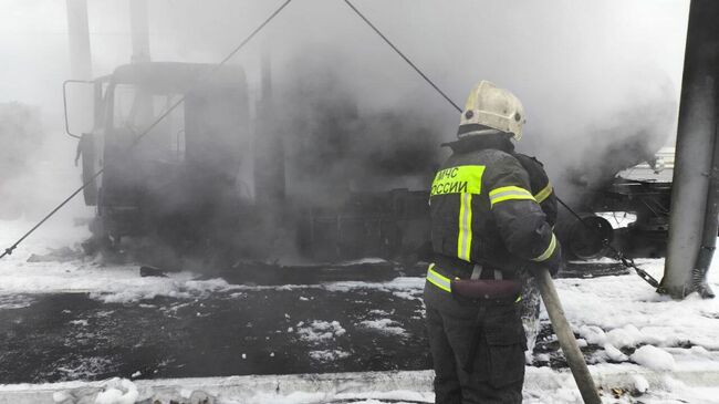 Ликвидация пожара на АЗС в Челябинске