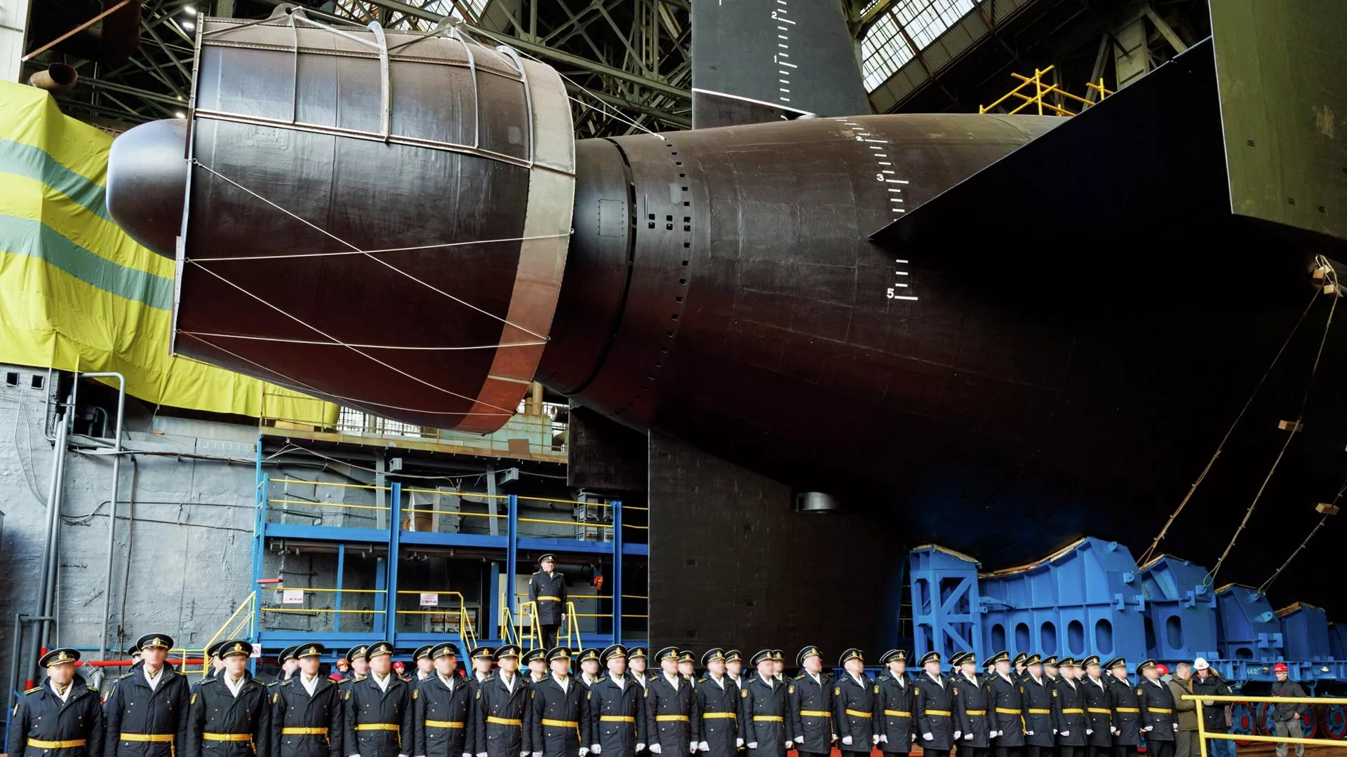 Cerimonia di partenza del sottomarino nucleare Khabarovsk dal suo scalo di alaggio a Severodvinsk – RIA Novosti, 1920, 1 novembre 2025