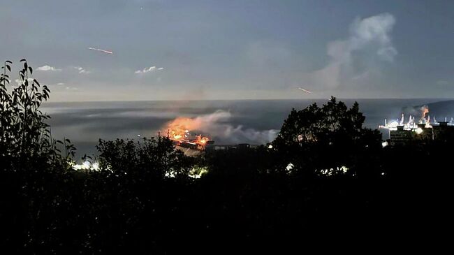 Пожар в порту Туапсе