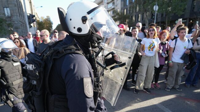 Протест в Белграде, Сербия Протест в Белграде, Сербия