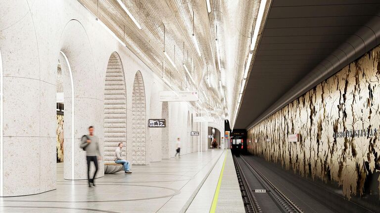 Архитектурная концепция станции Кленовый бульвар метро Москвы