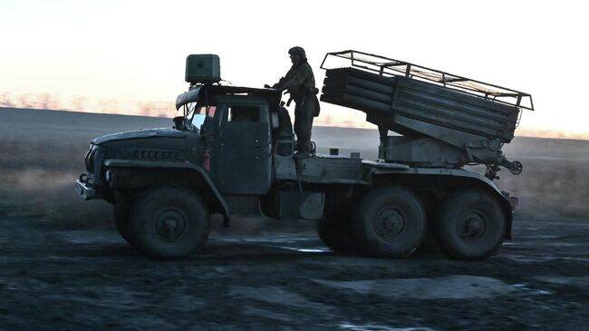 Боевая работа РСЗО Град  в зоне СВО