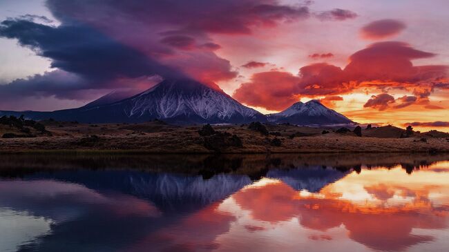 Фотография Игоря Склярова Огненное дыхание Камчатки 