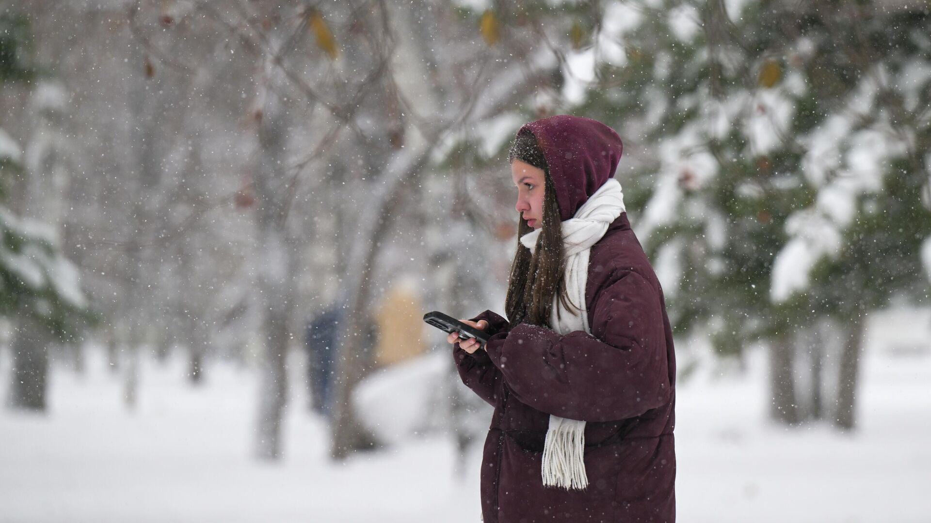 Девушка со смартфоном - РИА Новости, 1920, 23.12.2025