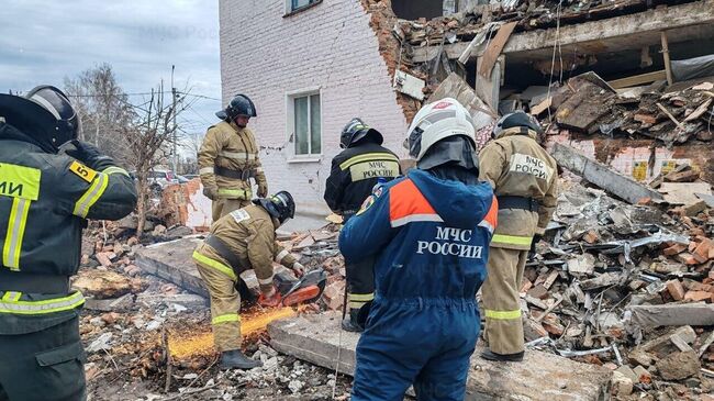 На месте взрыва бытового газа в многоквартирном доме в Куркино Тульской области