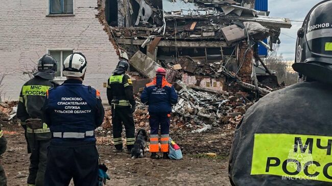 На месте взрыва бытового газа в многоквартирном доме в Куркино Тульской области