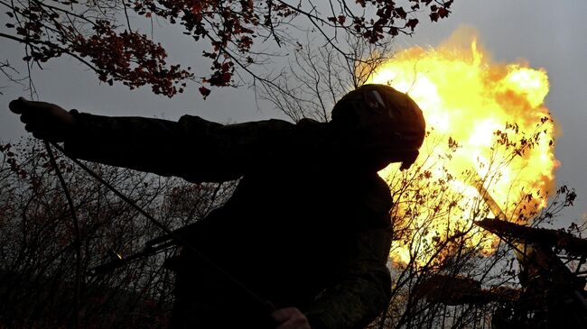 Боевая работа самоходной пушки 2С7 Пион группировки Запад