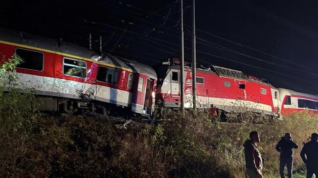 Место столкновения поездов недалеко от Братиславы