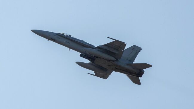 Истребитель военно-воздушных сил Финляндии F/A-18 Hornet Истребитель военно-воздушных сил Финляндии F/A-18 Hornet