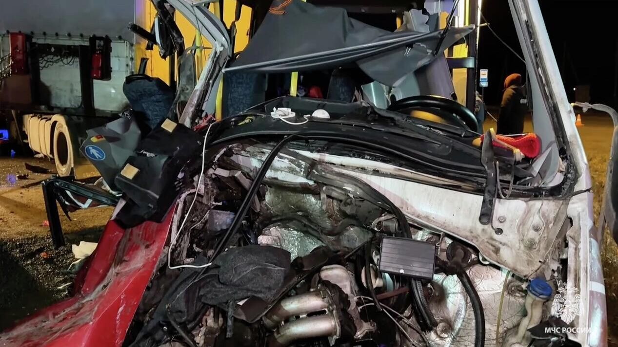 Последствия ДТП с участием микроавтобуса в районе деревни Черепахи в Кунгурском округе Пермского края - РИА Новости, 1920, 14.11.2025