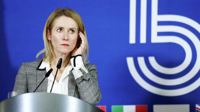 Глава дипломатии Евросоюза Кая Каллас во время пресс-конференции в Берлине. 14 ноября 2025 года Глава дипломатии Евросоюза Кая Каллас во время пресс-конференции в Берлине. 14 ноября 2025 года