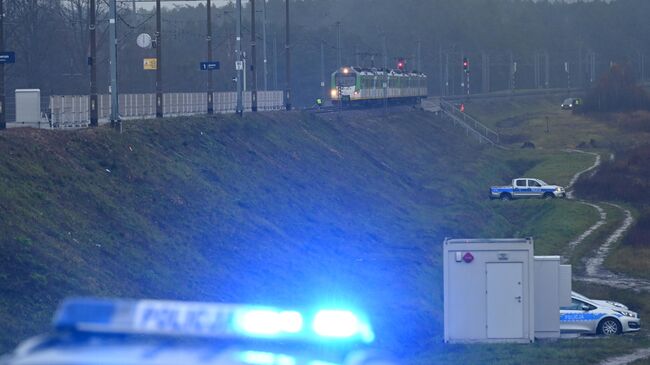 Польская полиция на месте ЧП на железной дороге между Варшавой и Люблином
