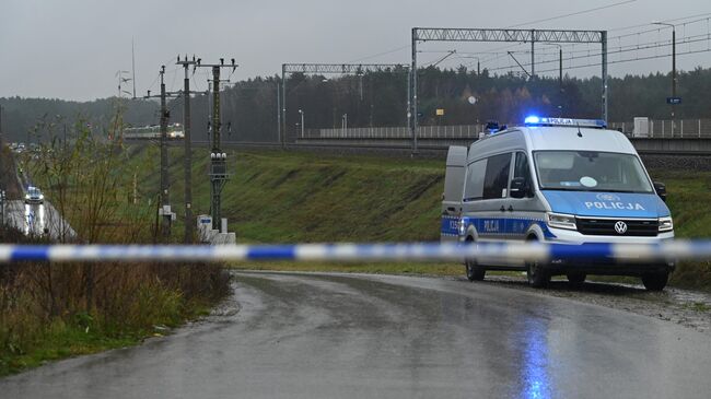 Польская полиция на месте ЧП на железной дороге между Варшавой и Люблином