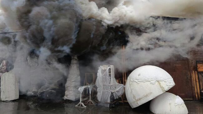 Пожар на территории Никольского храма в Мытищах. 17 ноября 2025