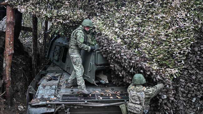 Боевая работа расчета САУ Мста-С на Купянском участке фронта