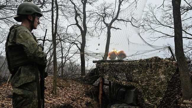 Боевая работа расчета САУ Мста-С на Купянском участке фронта