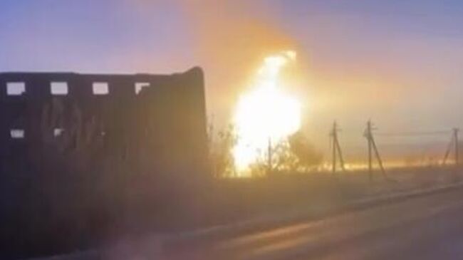 Возгорание на газопроводе в Омской области