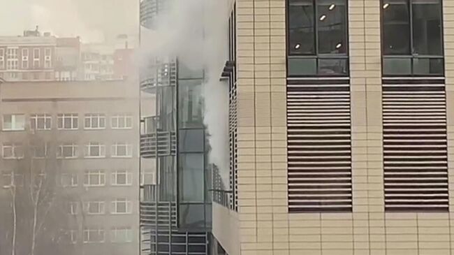 Задымление в гостинице Radisson Blue Олимпийский в центре Москвы