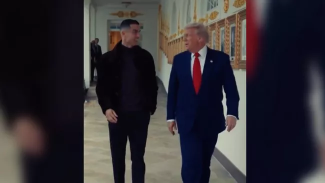 Президент США Дональд Трамп прогулялся с футболистом Криштиану Роналду по территории Белого дома