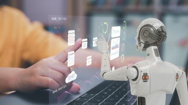 Ученик во время работы с искусственным интеллектом